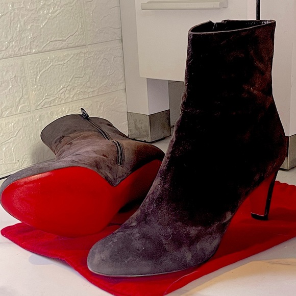 Christian Louboutin Shoes - Louboutin Brown Suede Boots (37.5)